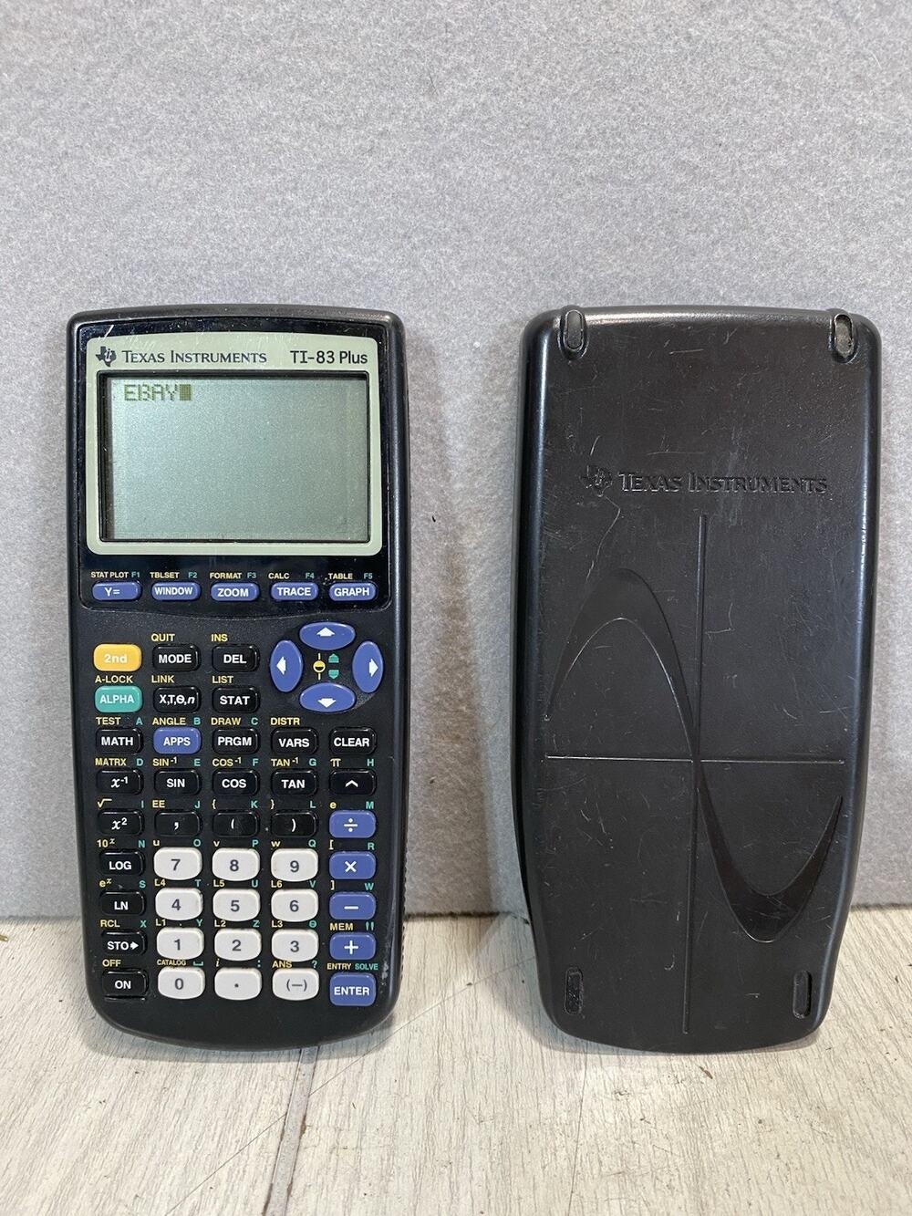 Texas Instruments TI-83 Plus Graphing Calculator w/ COVER - Black TESTED WORKS